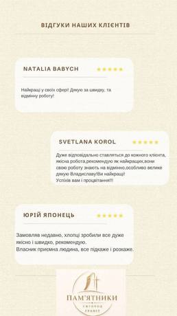 Відгук клієнта про відповідальне ставлення та якісну роботу